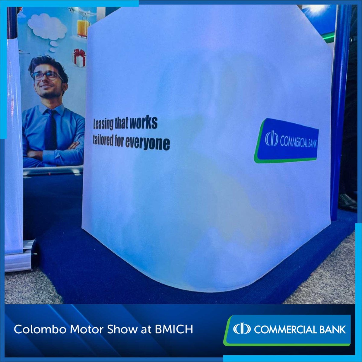 ComBank_LK's tweet photo. Today is the final day of the Colombo Motor Show 2024 at BMICH! Don't miss out on visiting the Commercial Bank stall to explore exclusive rates for your dream vehicle. 
Hurry up and grab this amazing offer before the day ends! See you there!

#ComBank #MotorShow #ComBankLeasing https://t.co/nDGRm9AGJJ