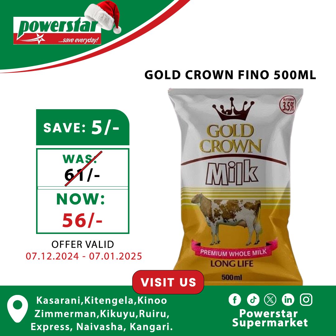 POWERSTAR_KENYA's tweet photo. π Happy Sunday!
Make your meals memorable with our special Sunday offers on spaghetti and milk. πβ¨ Donβt miss outβshop today and save big! #TujengeKrisiMoments #SaveNaPowerstar #syria #Onana https://t.co/iZwgrFVVkJ