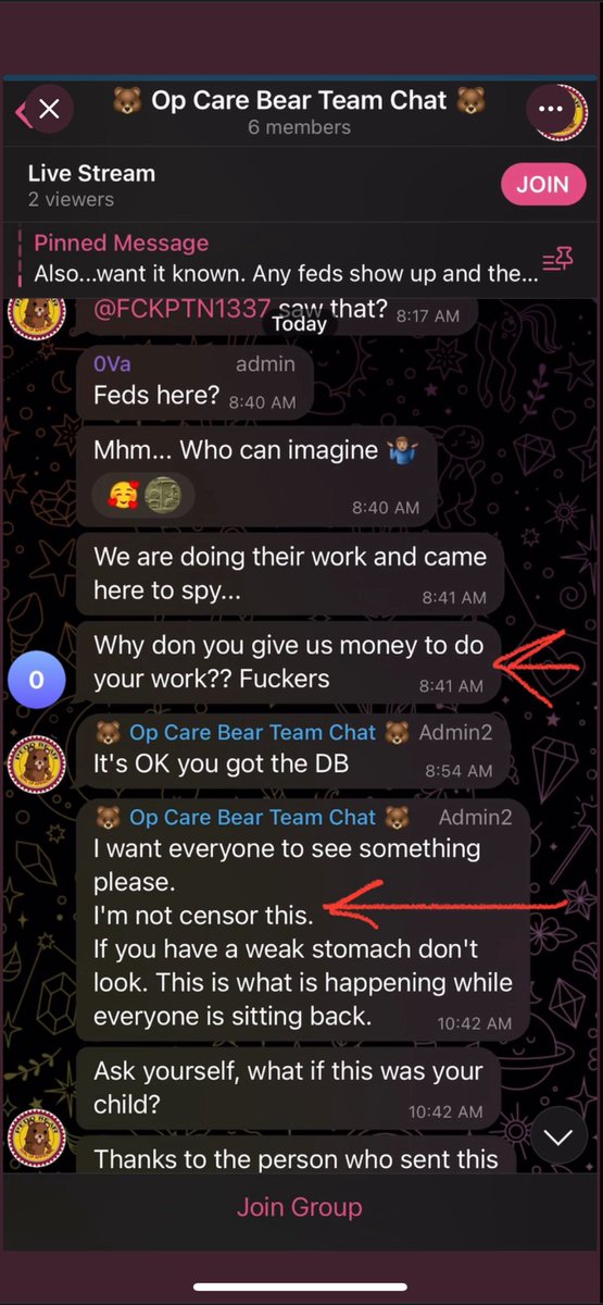 catz_hatz's tweet photo. Yet he live streamed child pornography on telegram messenger and has the audacity to claim we're the p3ds https://t.co/cDKgOZATMA