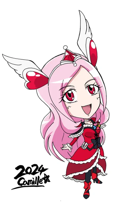 毎年描いてるキュアパッション。デフォルメの推移 #画廊Camille 