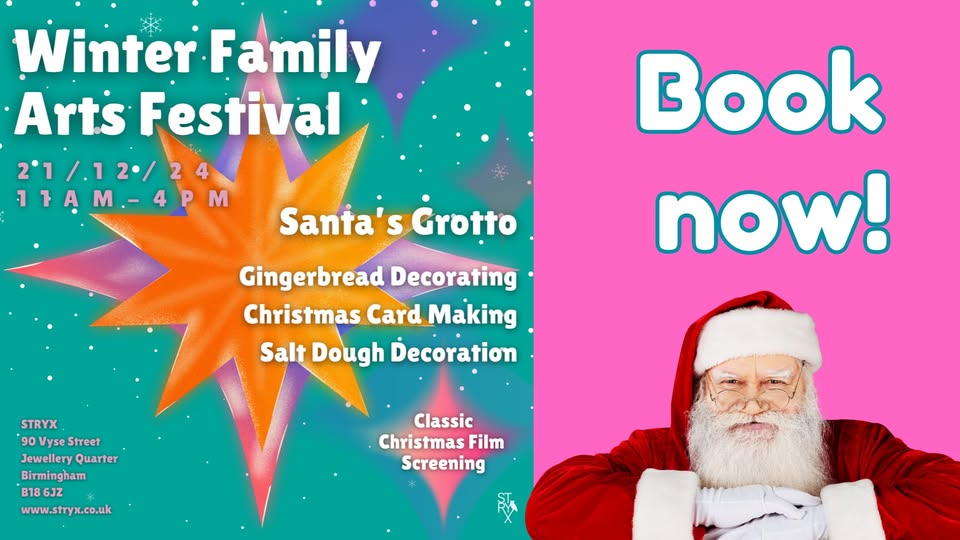 #GeekyGoingsOn <a href="/GeekyBrummie/">Geeky Brummie</a> Sat 21 Dec <a href="/StryxArts/">Stryx</a> Winter Family Arts Festival with Santa's Grotto, Gingerbread Decorating, Christmas Card Making and more 
t.ly/xQ9Wu