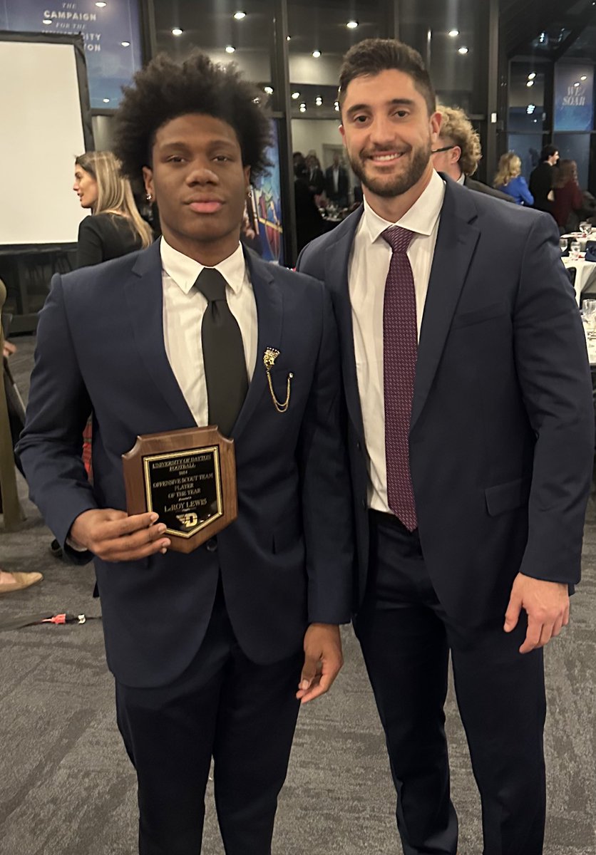 <a href="/DaytonFootball/">Dayton Football</a> Offensive Scout Team POY goes to <a href="/LeRoyLewisIV/">LeRoy Lewis IV</a>. UD you have a good one on your hands. And he has good hands.