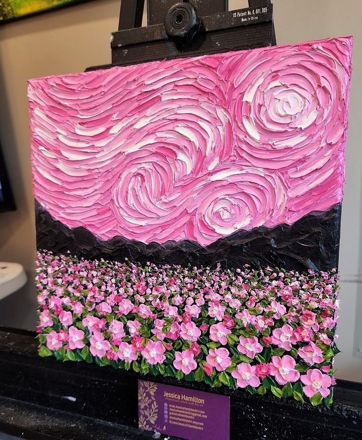 pink flower field