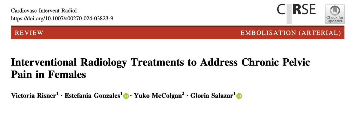 iRadPulse (@iradpulse) on Twitter photo 1/5 🚨 1 in 4 women globally suffer from chronic pelvic pain (CPP)
New review explores interventional radiology options for gynecologic causes like fibroids and endometriosis 🩺
Check out the latest insights from <a href="/CVIR_Journal/">CVIR Journal</a> 🧵👇
#ChronicPelvicPain #InterventionalRadiology 1/5 🚨 1 in 4 women globally suffer from chronic pelvic pain (CPP)
New review explores interventional radiology options for gynecologic causes like fibroids and endometriosis 🩺
Check out the latest insights from <a href="/CVIR_Journal/">CVIR Journal</a> 🧵👇
#ChronicPelvicPain #InterventionalRadiology