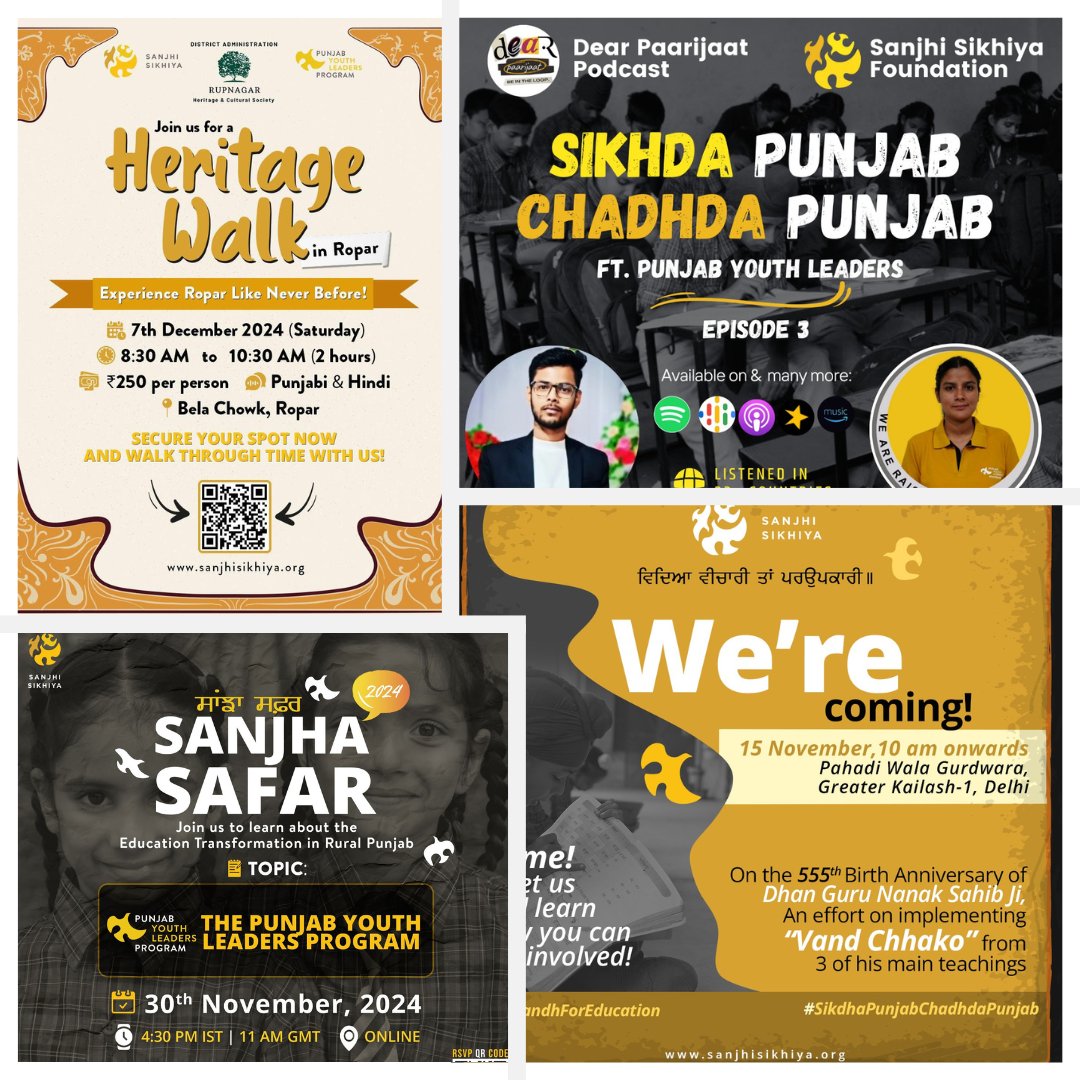 manu_oberoi's tweet image. It’s a different kind of thrill when the entire team gets involved in fundraising.

Every moment turns into storytelling
From weekend stalls in prominent Gurudwaras,
To podcast episodes featuring our Youth Leaders,
To heritage walks attended by IAS officers.

#TogetherForPunjab