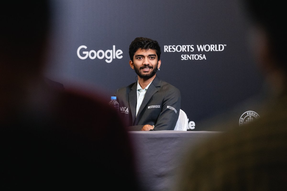 FIDE_chess's tweet photo. “I did notice the Indian fans cheering my name. It means a lot to me…. What can I say? Indian fans are the best. I’m really grateful for all the support.” - 🇮🇳 Gukesh D 

📷 Eng Chin An https://t.co/TLynQAiucl