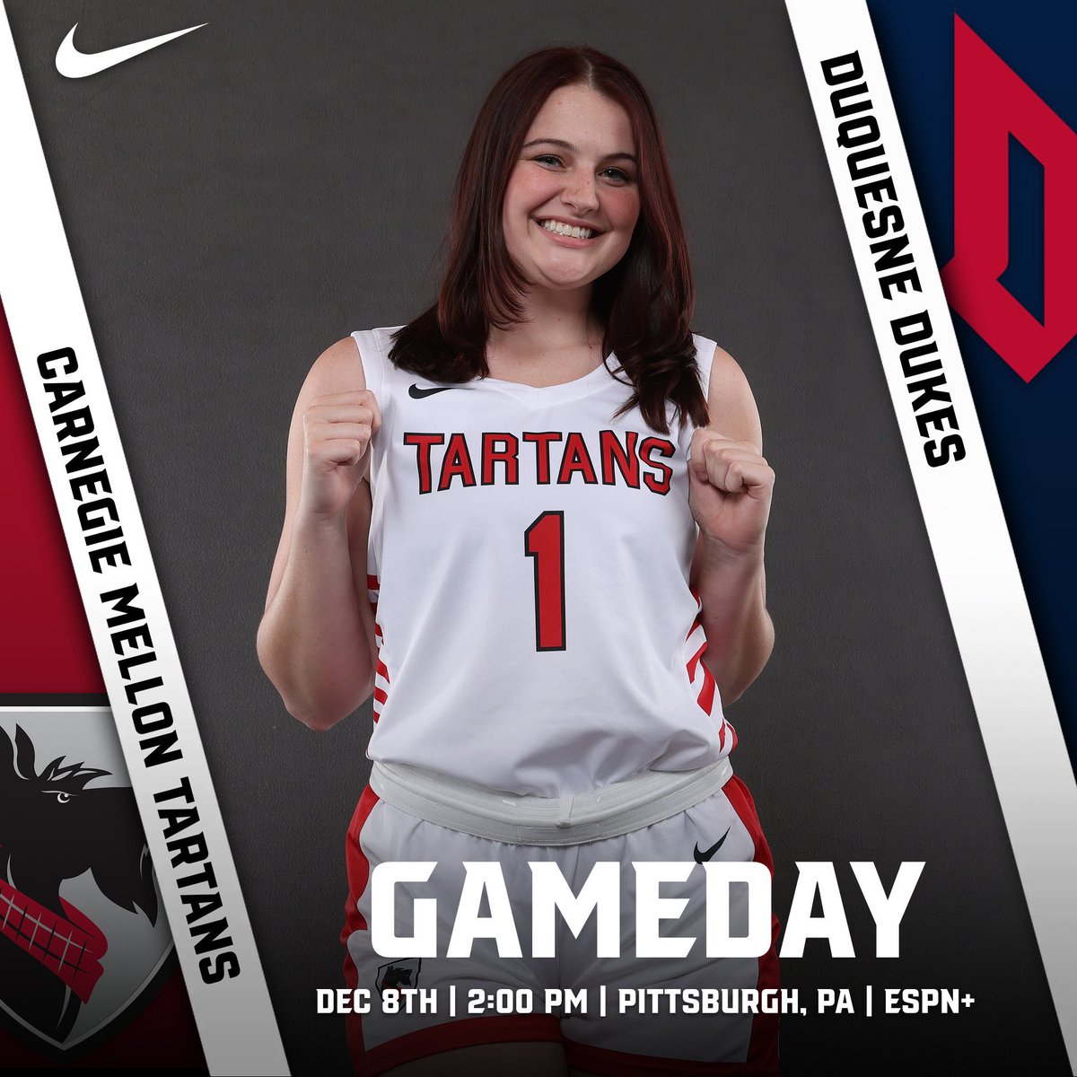 Tartans are going downtown today for a fun Pittsburgh matchup👀 Tune in on ESPN+ to catch our exhibition game today at 2pm‼️ #TartanProud #d3hoops