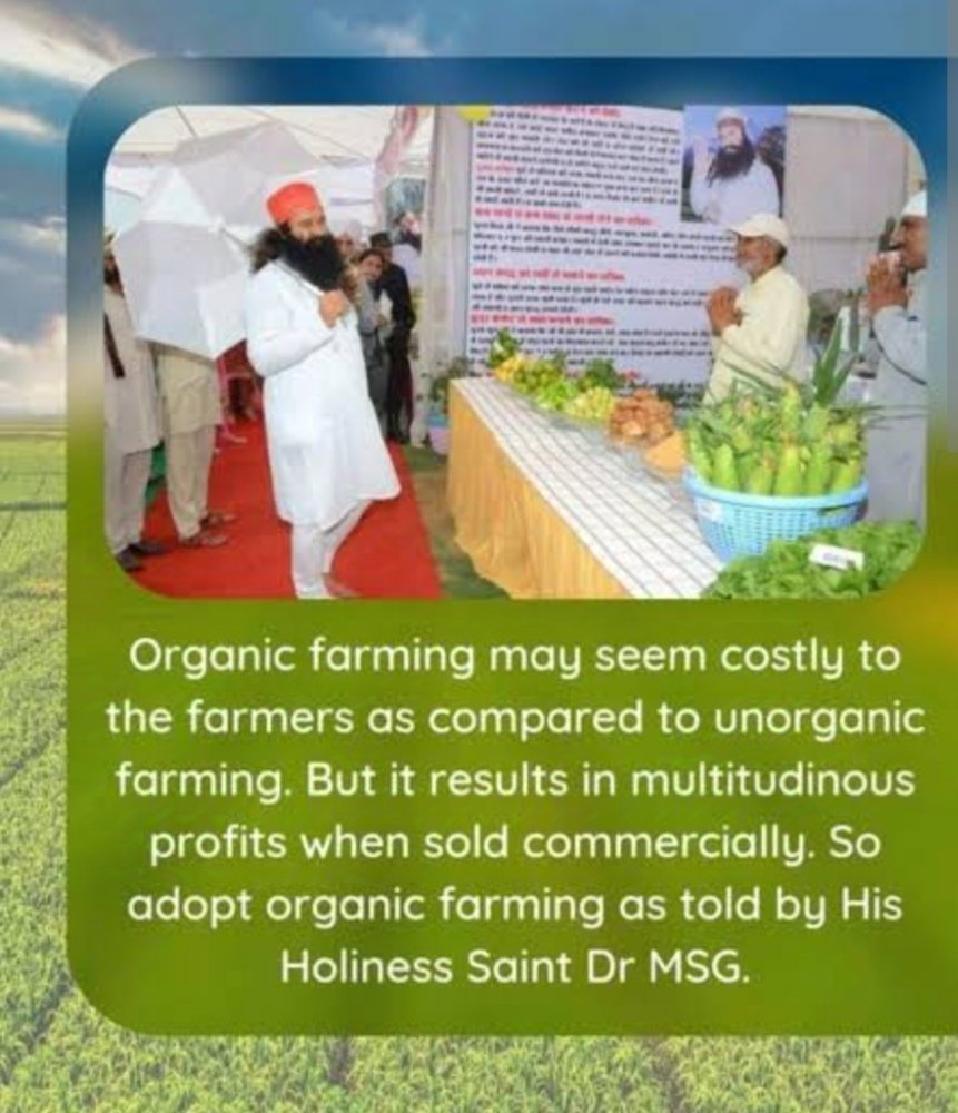 handareet4's tweet photo. #RamRahim motivate farmers for #OrganicFarming it will save people from diseases ,& biogas slurry, animal urine, can be used as fertilizer
#OrganicFarmingTips #GrowOrganic
#AdvanceAgriculturg #FarmingTips #ProductiveFarmingTips
#EasyFarmingTips #SmartFarmingTips
#DeraSachaSauda https://t.co/RpCwFA2vBD