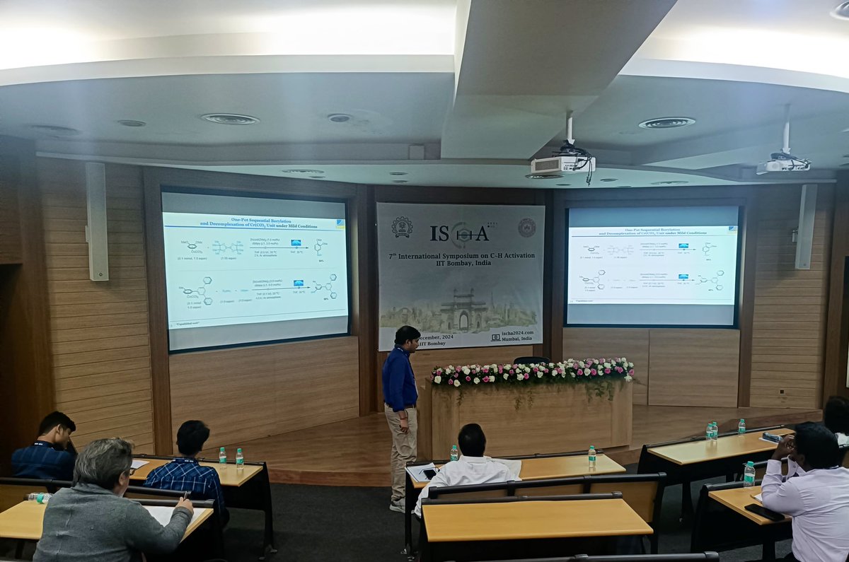 ISCHA 2024 (@ischa2024) on Twitter photo Reflecting on today’s conference “Ir-catalyzed C-H Borylation of Polyarenes: Tuning Reactivity and Selectivity via Metal-Arene pi-complexation” by Dr. <a href="/anuporg92/">Anup Mandal</a> from University of Bonn, Germany.
#ISCHA2024
What an eye-opening session at the conference today. Reflecting on today’s conference “Ir-catalyzed C-H Borylation of Polyarenes: Tuning Reactivity and Selectivity via Metal-Arene pi-complexation” by Dr. <a href="/anuporg92/">Anup Mandal</a> from University of Bonn, Germany.
#ISCHA2024
What an eye-opening session at the conference today.