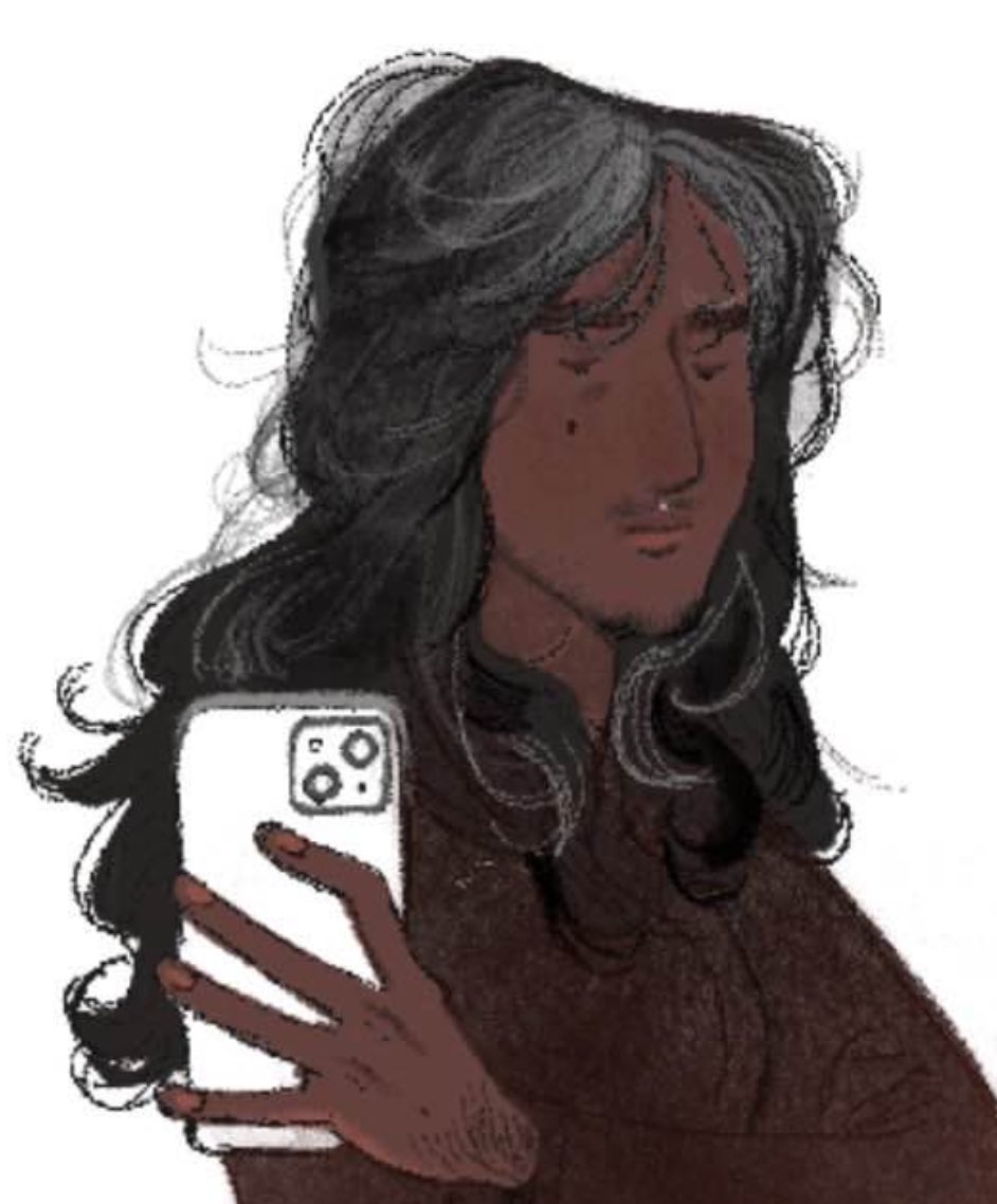 iarmha1reacht's tweet image. Sad branwen with the iphone not coloured in because I couldn’t decide what it should look like