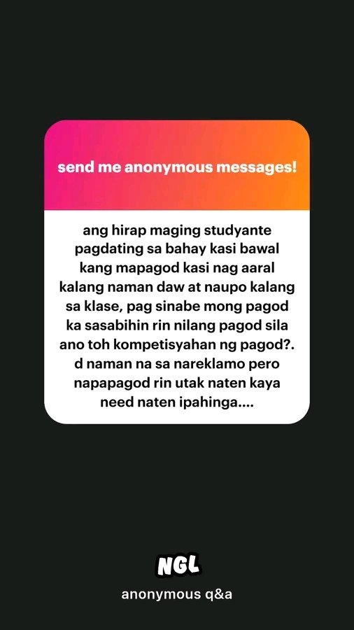 aaaaaiahkins's tweet image. suspect suspect, hindi ako ang nagconfess pero ako yung tinamaan! Haha anyone here na same ng situation? Boogsh, laban oyat!
#buhayestudyante #ror #matulognalang