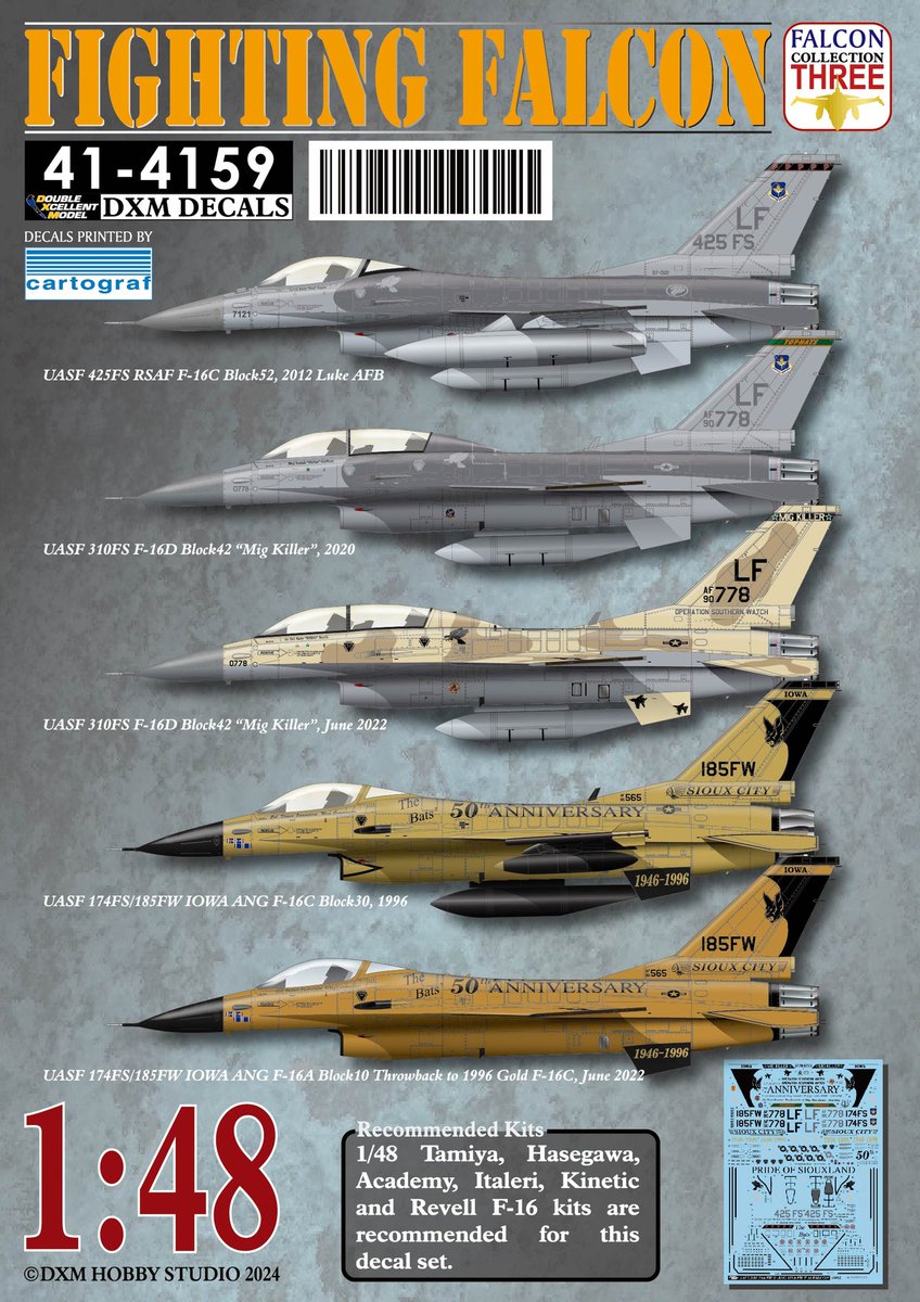 HobbylandOsaka's tweet photo. 今日はDXMデカールが色々と入荷してきました~!
おススメは、「1/48 アメリカ海軍 F-14B トムキャット コンバージョンセット」で、タミヤのF-14D トムキャット用をB型にコンバートする3Dプリントパーツのセットです😎
他にも新作のデカールや従来品も入荷しています😃
https://t.co/yEP66myIKw https://t.co/EQtYg5Wxek
