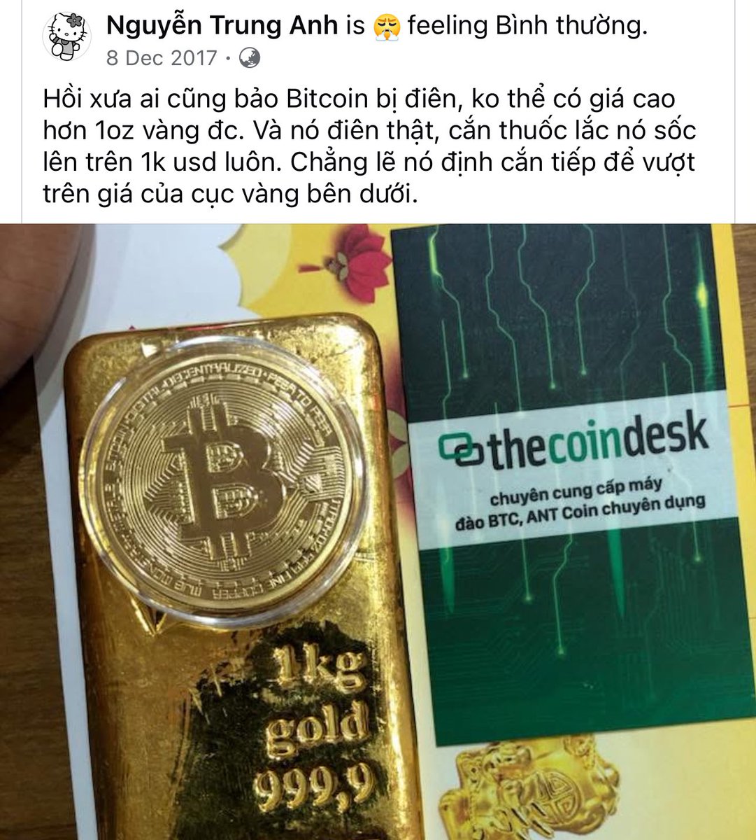 1kg Vàng theo thời giá hôm nay là $92.8k
1kg Bitcoin theo thời giá hôm nay là …