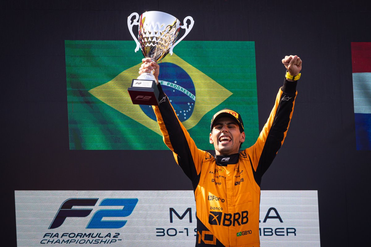 feeder_series's tweet photo. 🇧🇷 GABRIEL BORTOLETO IS THE 2024 FORMULA 2 CHAMPION!

The 20-year-old driver seals the title with two wins and six further podiums. He will move up to Formula 1 in 2025 with Sauber.

📸 Dutch Photo Agency

#F2 #AbuDhabiGP https://t.co/8meSbguG5y