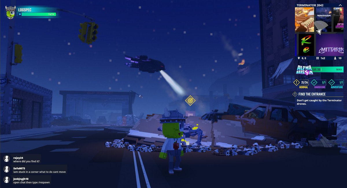 0xlogspec's tweet photo. Dodging Flying Drones in Terminator 2042 in @TheSandboxGame. The future is now, and it's intense! 🤖🚁 @skydance https://t.co/XD39nCatIt #TheSandbox #AlphaSeason4 #AS4SocialChallenge https://t.co/KSD9F6nBbp