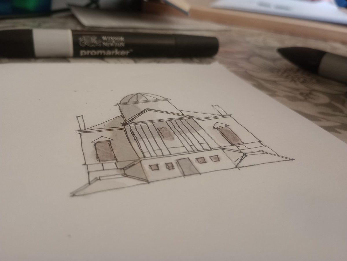 Experimenting with the pro markers #architecture #drawing #chiswick