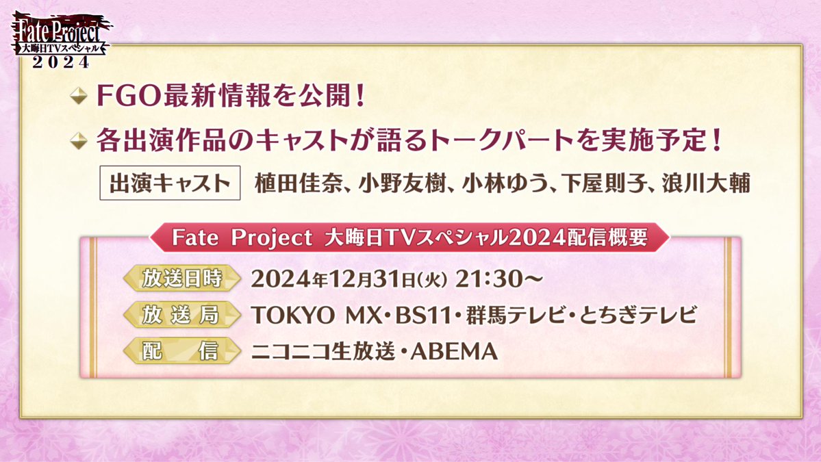 ◤Fate Project 大晦日TVスペシャル2024◢ TVシリーズ第1話「英霊事件