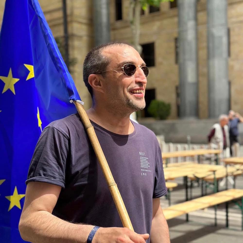 This night, our Coalition for Change member George Akhobadze was detained near his home and the regime police planted drugs to incriminate him. George has a mother with a stroke and we are now searching for who can take care of her. #terrorinGeorgia