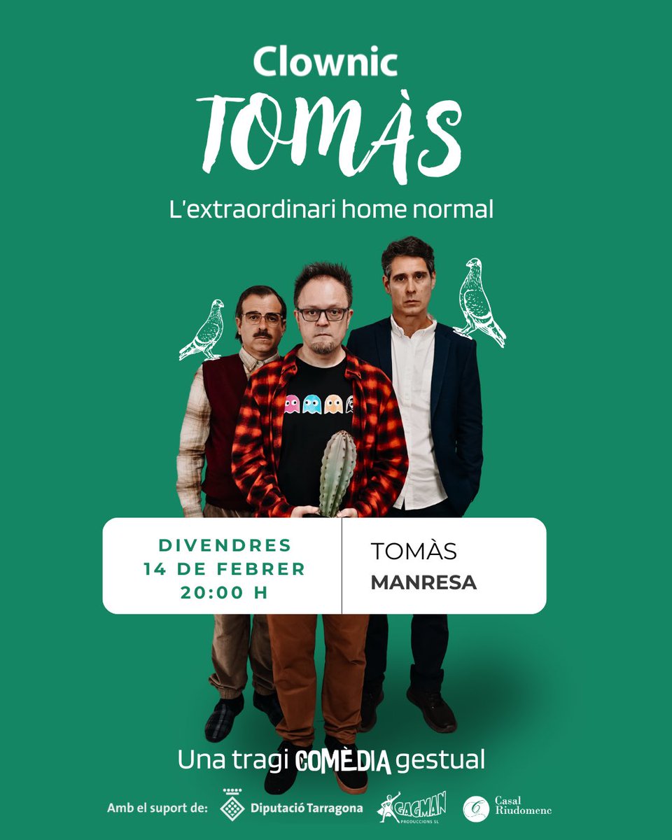 ClownicInfo's tweet photo. 🎭✨ 𝐍𝐨𝐯𝐚 𝐝𝐚𝐭𝐚 𝐩𝐞𝐫 𝐚𝐥 𝟐𝟎𝟐𝟓❗ ✨🎭

Clownic torna a Manresa! 📍 el 𝟏𝟒 𝐝𝐞 𝐟𝐞𝐛𝐫𝐞𝐫 amb ‘𝑻𝒐𝒎𝒂̀𝒔’

🎁 𝑨𝒒𝒖𝒆𝒔𝒕 𝑵𝒂𝒅𝒂𝒍, 𝒓𝒆𝒈𝒂𝒍𝒆𝒖 𝒄𝒖𝒍𝒕𝒖𝒓𝒂, 𝒓𝒊𝒖𝒓𝒆𝒔 𝒊 𝒔𝒐𝒎𝒓𝒊𝒖𝒓𝒆𝒔❗ 🎟️❤️

📆 𝐄𝐧𝐭𝐫𝐚𝐝𝐞𝐬 𝐚 https://t.co/hAHwIcxA15 https://t.co/XBzF2g9roQ