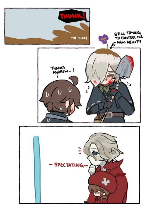 2/2 

CW: blood

Richard miscalculated because he forgot Andrew can attack now :D

Mary: 🍿 
Edgar: 🙄 