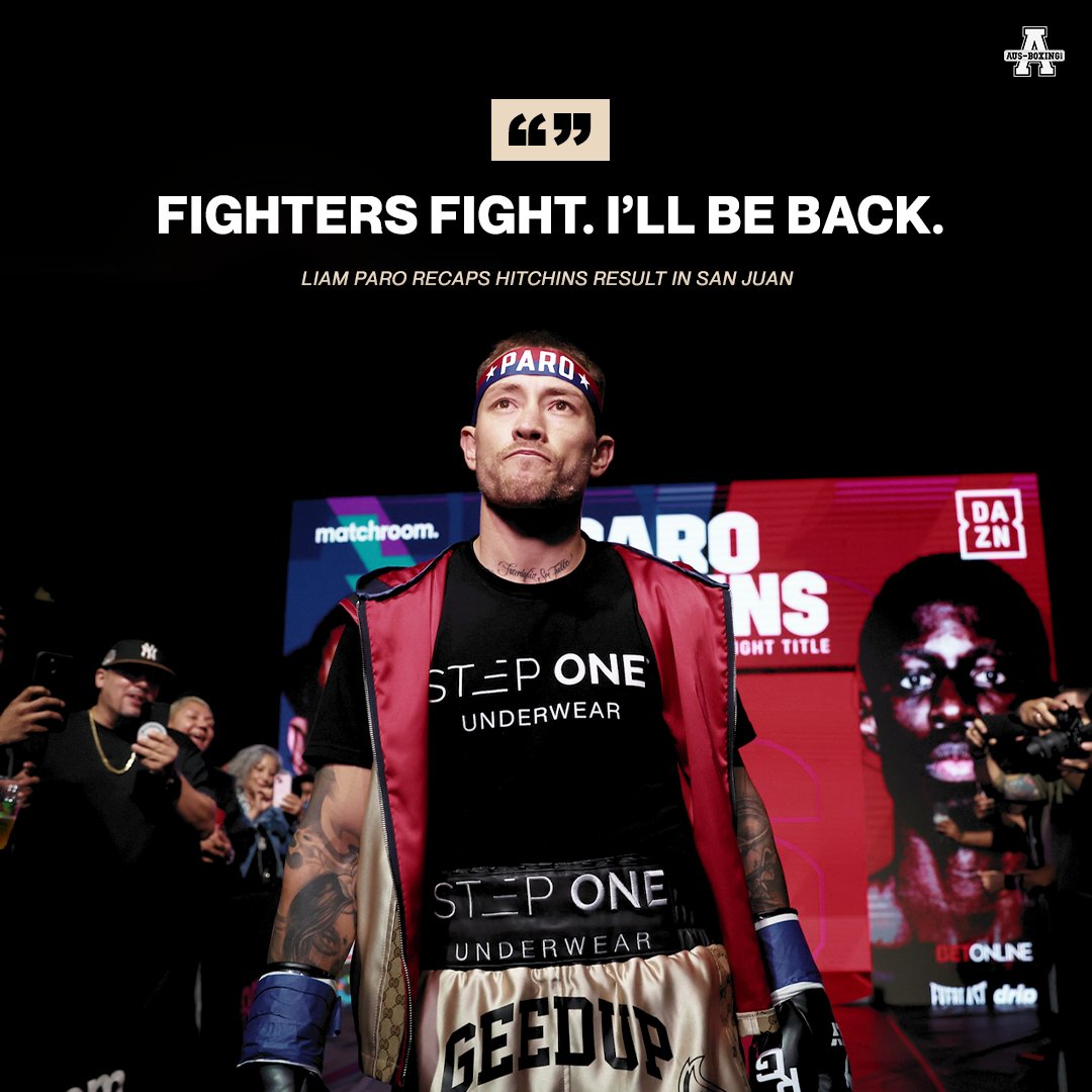 He's world class. With or without a belt. 

Liam Paro will be back. 

#ozboxing #boxing #ParoHitchins