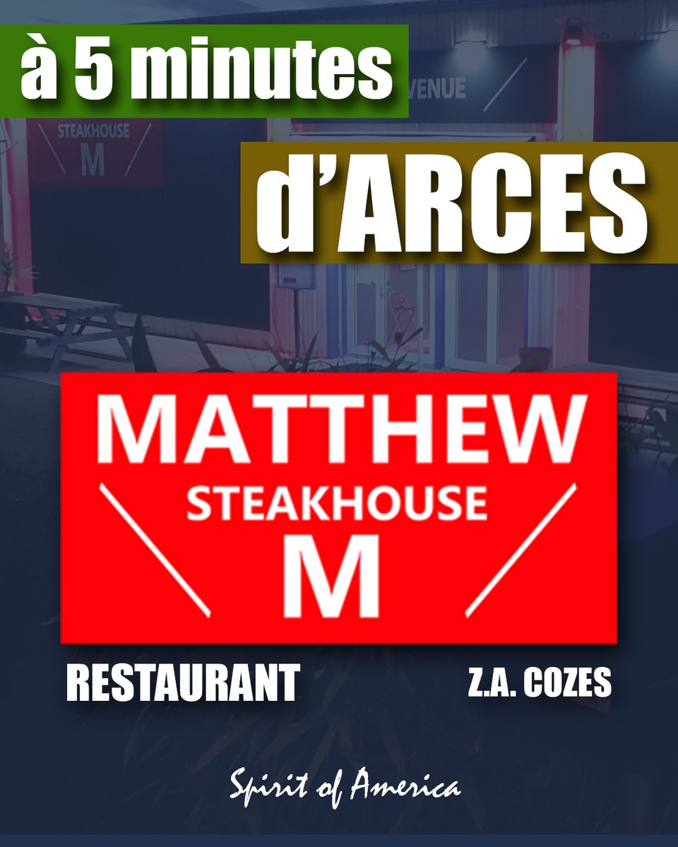 matthewsteakhou's tweet photo. à 5 minutes d'Arces !
à Cozes, Royan Atlantique,
Bienvenue au MATTHEW STEAKHOUSE !

#restaurant #cozes #royan #matthewsteakhouse #matthew #steakhouse #viande #burgers #manger #royanatlantique #entrecote #steak #charentemaritime #restaurants #menu #midi #arces #arcessurgironde https://t.co/2C0UBl4HCZ