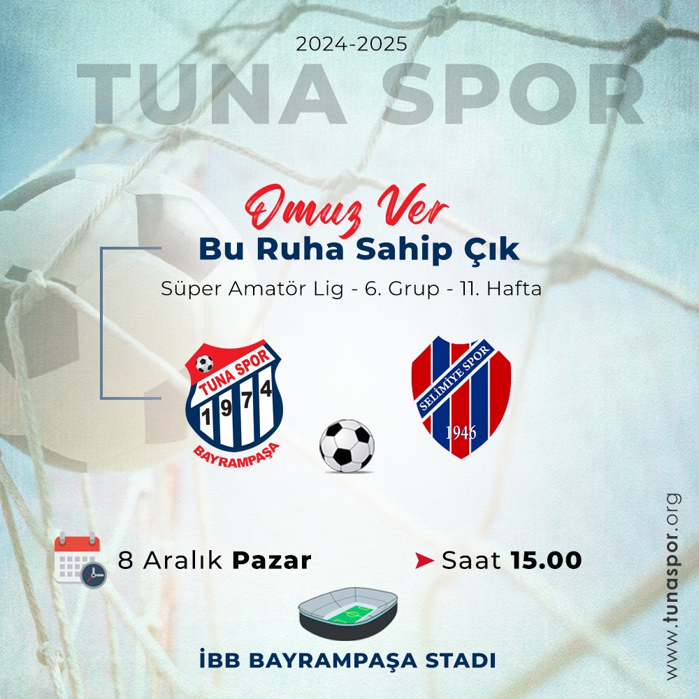 ⚽️ Haydi Tuna! 🔵🔴

Şimdi kazanma zamanı 💪

🗓 Süper Amatör Lig 11. hafta mücadelesinde Selimiye'yi konuk ediyoruz. 

#TunaSpor #Bayrampaşa #SüperAmatörLig #SAL