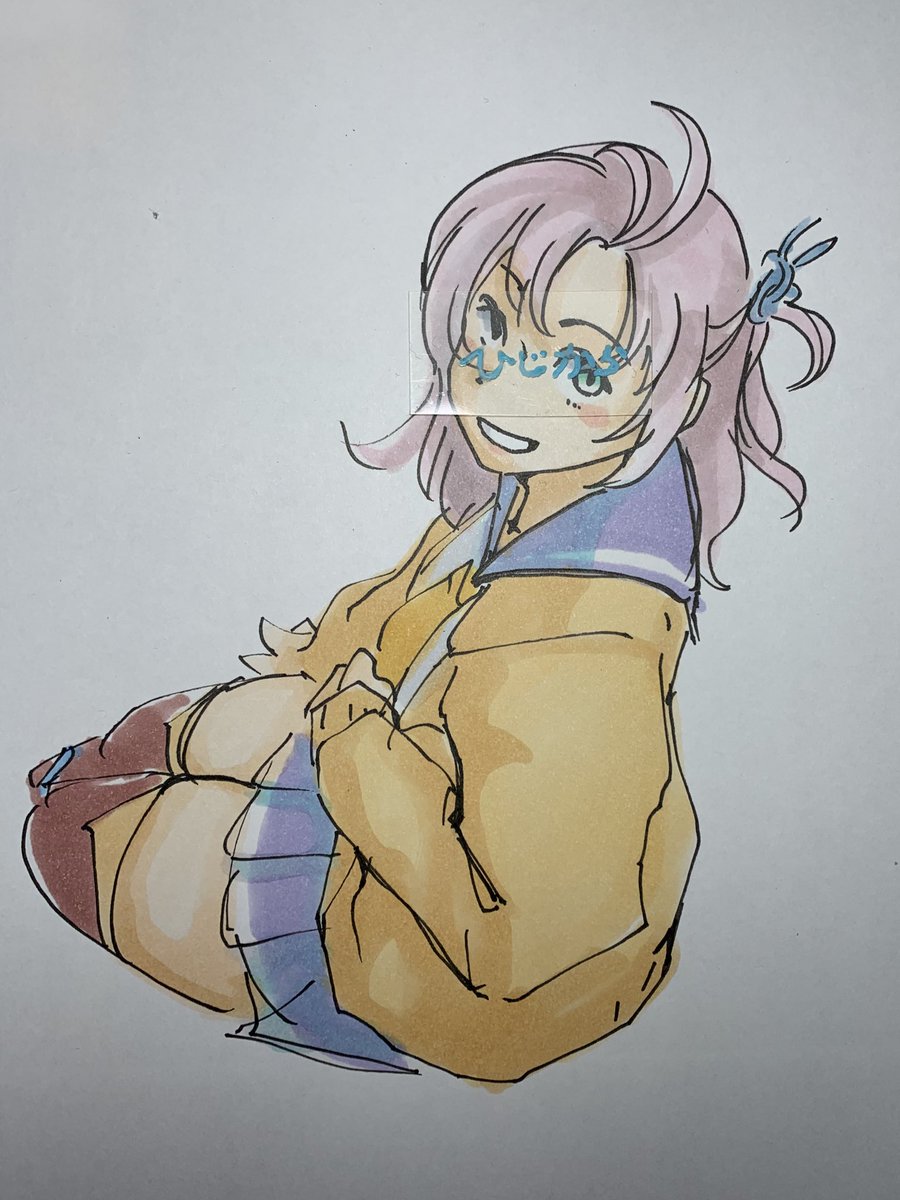 「最近ウォーターマーク?流行ってるみたいだからこれ作った。いいね! 」|ひじからのイラスト