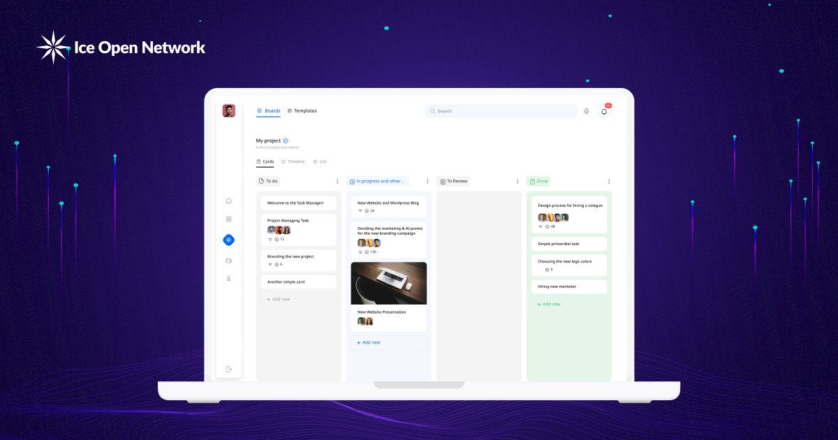 ice_blockchain's tweet photo. Streamline workflows with a fully customizable, decentralized task management solution.

✅ Organize with ease
Create boards, lists, and cards to track tasks efficiently.

👬 Collaborate seamlessly
Assign tasks, set deadlines, and share updates within your team or community.

🔐 Decentralized and secure
Prioritize privacy while keeping everything organized.

Revolutionize how you manage tasks and projects in a decentralized world.

🧵 10/10