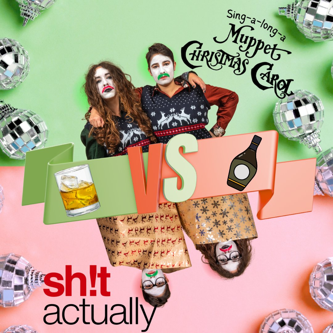 Sh!t Theatre gives out free booze at every Christmas show. 🥃 

Wanna pay it forward? 

It couldn't be easier. Donate the cost of your festive beverage via our donation station after the show! ⚡️