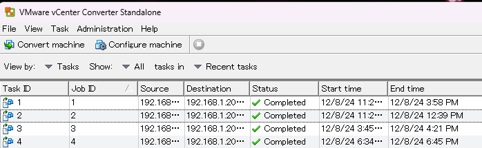 docterex's tweet image. 仮想マシン群を新たなESXiへ移行しました。
＃V2V
#VMWareConverter