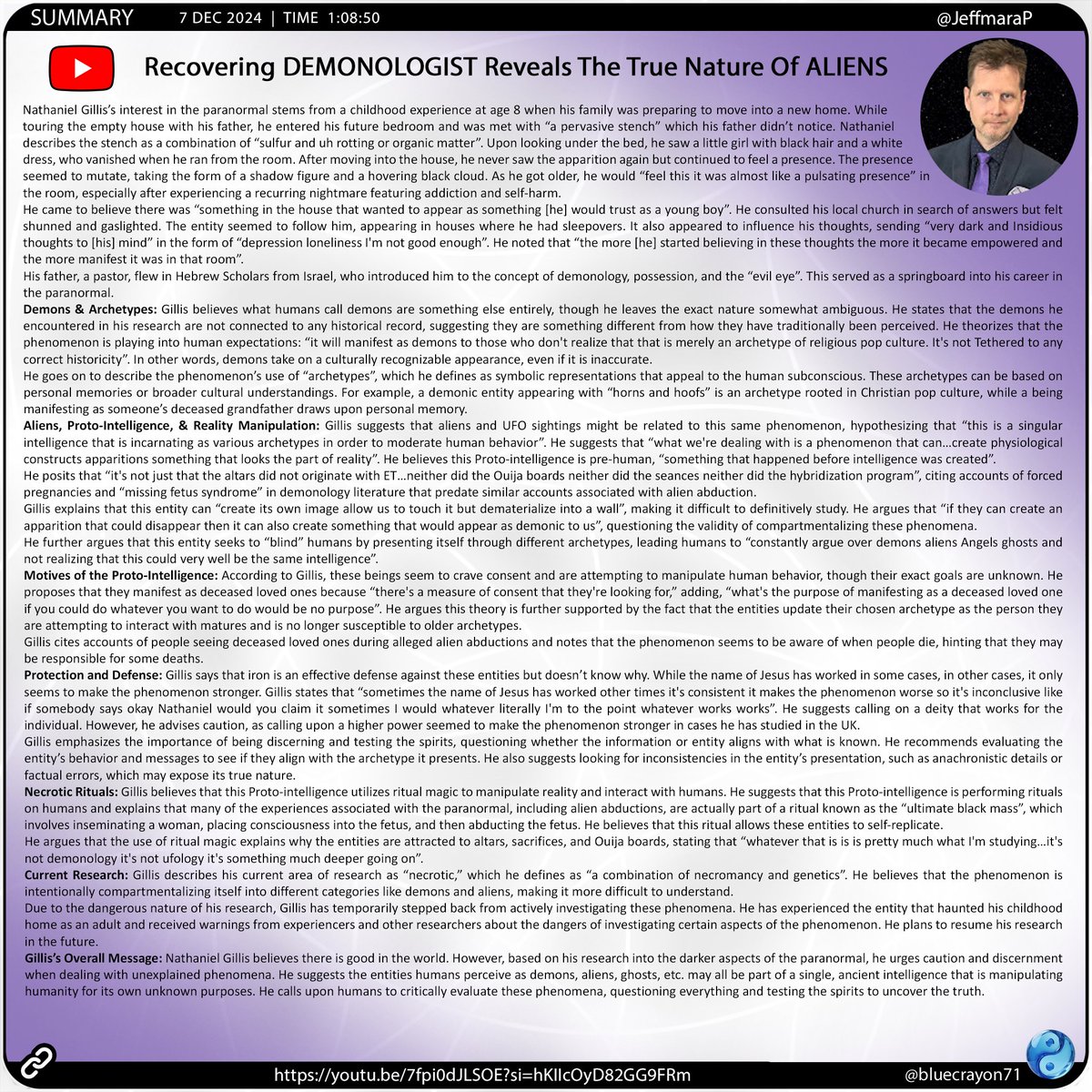 bluecrayon71's tweet image. Recovering DEMONOLOGIST Reveals The True Nature Of ALIENS @JeffmaraP

🔗 youtu.be/7fpi0dJLSOE?si… 

#ProtoIntelligence #RealityManipulation #ArchetypesAndDeception #Demonology #ParanormalResearch #SpiritualWarfare #UltimateBlackMass