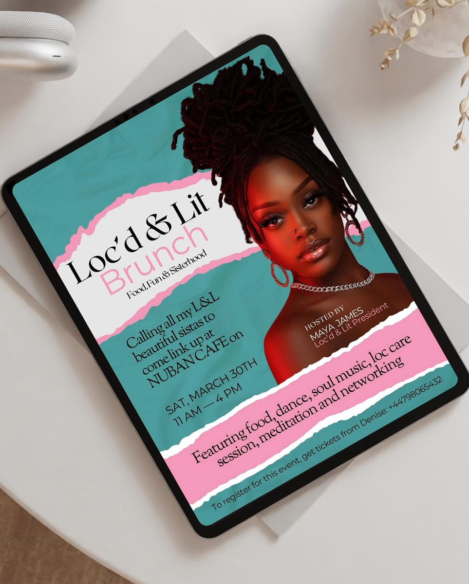 JFaheedah's tweet photo. This is a passion flyer project for a Loc’d girlie community. I was inspired by this picture I saw on Pinterest and I just knew I needed to create something beautiful with it. Let me know what you think https://t.co/ifOdvC6w2E