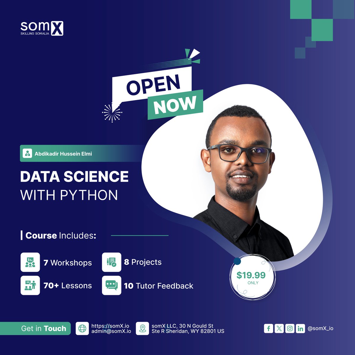 Data science is shaping the future, and Python is your key to unlock its potential! Learn how to clean, analyze, and visualize data in our beginner-friendly course. Register Now: somx.io/somx/somx-cour…
#DataScience #BigData #somX