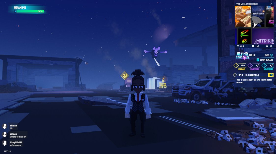 mmaximr's tweet photo. Dodging Flying Drones in Terminator 2042 in @TheSandboxGame. The future is now, and it's intense! 🤖🚁 @skydance https://t.co/dPWD0wvQW3 #TheSandbox #AlphaSeason4 #AS4SocialChallenge https://t.co/dyUTOuCzAm