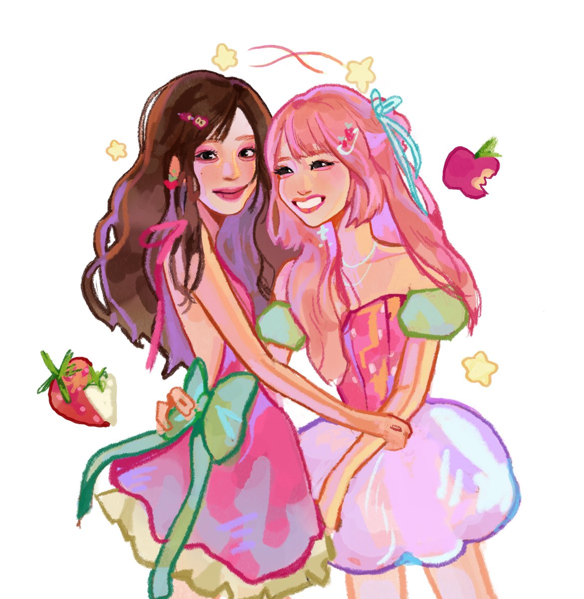 aloeasia's tweet photo. strawberry apple chuuves 🍎🍓 #loonathefanart https://t.co/6C7Qk6bp2w