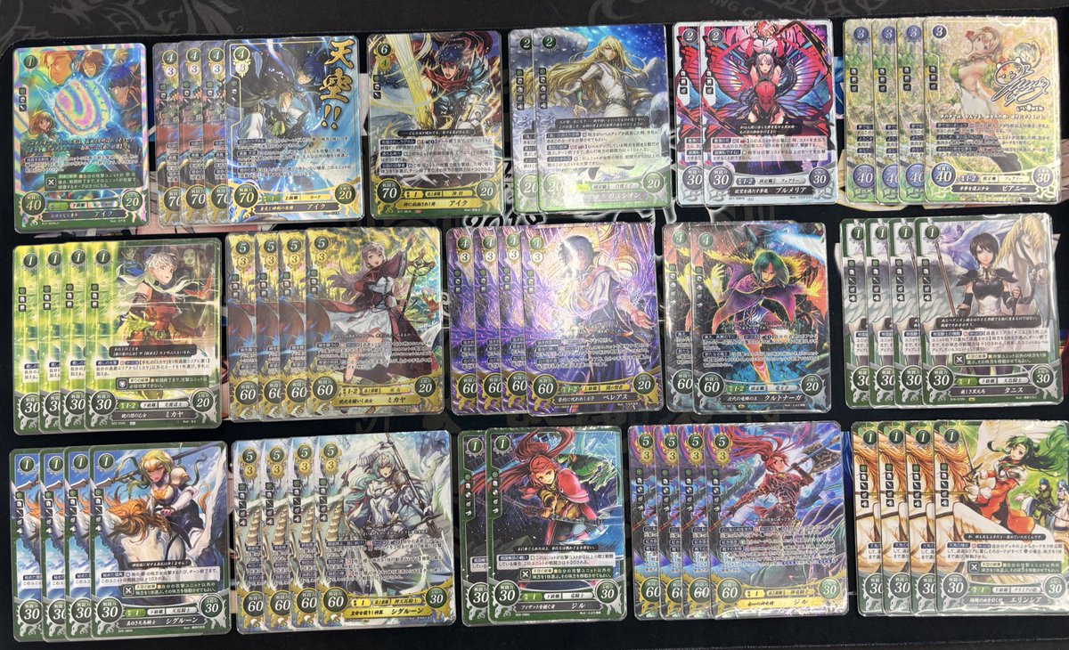 dren_zeon's tweet photo. 本日の #FEサイファ非公認大会阪神ジュベナイルフィリーズG1 は8名の英雄が集結し【#アイクデッキ】のヒロロンさんが優勝🏆
🎉おめでとうございます🎉
⚔️主人公分布⚔️
アイク2
ガウェイン
蒼井樹
ディミトリ
ティバーン
カムイ（バレンシア
エディ
#カードショップルシャナ
#サイファ https://t.co/hSr4GqmpWG