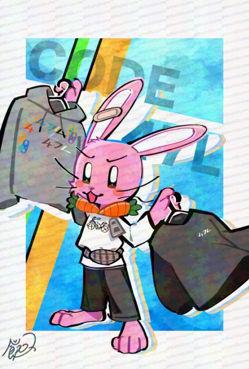 Mochi0come's tweet image. Ctrl+S 東京二日間お疲れ様でした。欲しかったもの無事買えました！
タイショウさんに渡した兎佐維乃ポストカード🐰🧡🩵
#CODE47L
#くたらびたぐ