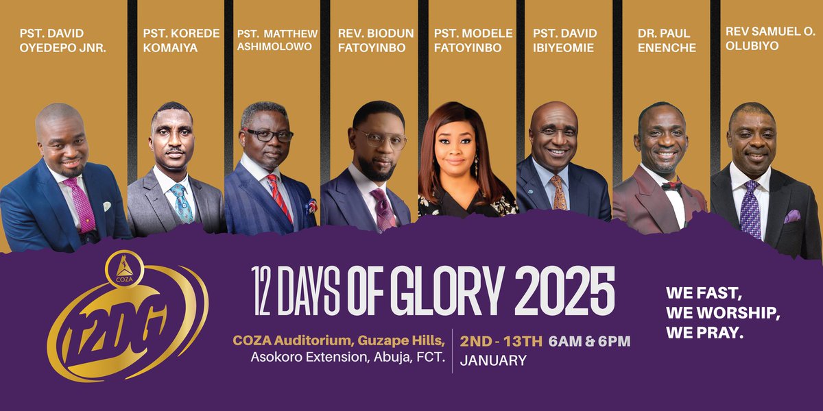 BiodunFatoyinbo's tweet photo. #TheUnveiling Get ready to draw from these carriers of exceptional graces - Your life can never remain the same!

#COZA12DG2025 #COZAGlobal #BiodunFatoyinbo #PB https://t.co/UDsaqQbXzO