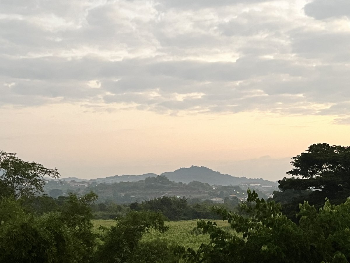 Xitter asks, “what’s happening?” Well…sun rising over Laotian mountains. Same as it ever was. from Chiang Khong, Thailand, across the Mekong.
