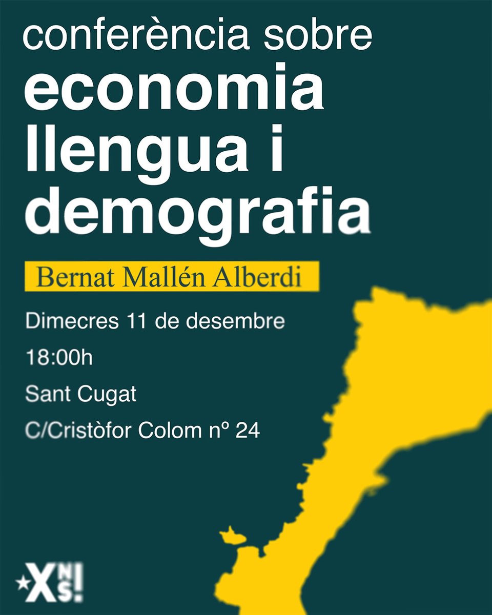 Nosaltres_Sols_'s tweet photo. Aquest dimecres tractem l'estat de l'economia, la llengua i la demografia de la Catalunya actual amb el doctor en economia @bernatmallen.

Veurem per què és important analitzar aquests temes, la relació entee ells i com podem afrontar-ho per millorar el futur de Catalunya 👇🏼 https://t.co/QQve7OsF6G