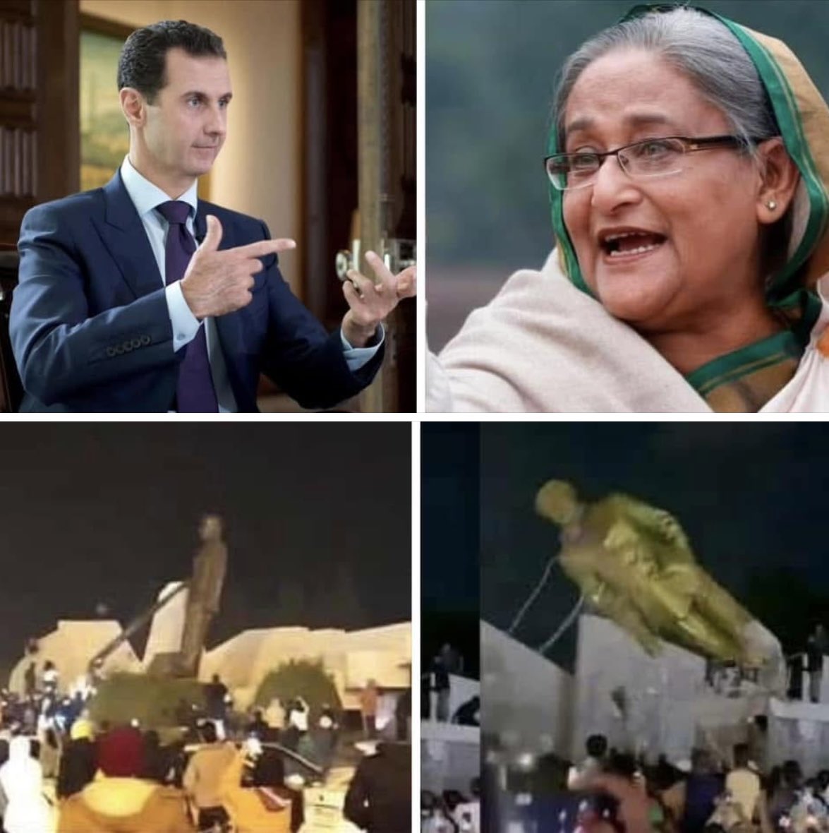 DillyHussain88's tweet photo. They both ruled their nations as if it were their dad’s personal property.

They both looted and killed with impunity.

They both sought help from foreign powers to protect their thrones.

They both used the War on Terror to suppress Islam at home.

They were both removed in 2024 https://t.co/V5D0j3FNQM