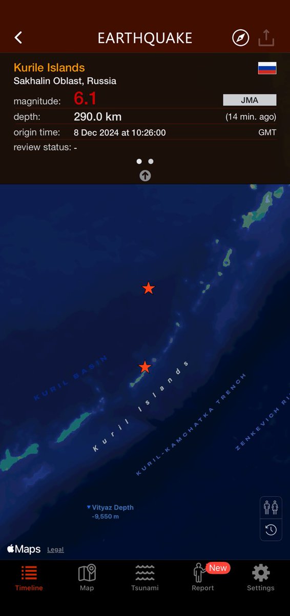iperic's tweet image. 14 min. ago #earthquake 6.1 has hit Sakhalin Oblast, Russia, 290.0km, 10:26 GMT (JMA ) earthquake.app/m/?e_id=jma.20…