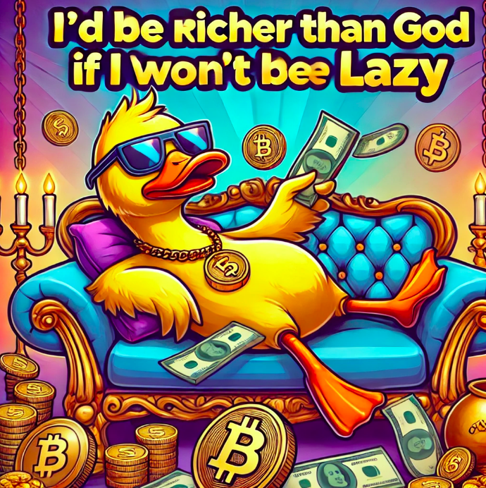 LazyDuckC's tweet photo. 💡 The true story behind LazyDuck Coin ($LZD):
Inspired by a real man who says:
"I’d be richer than God if I weren’t so lazy." ��️💭
✅ Based on a true legend
✅ Please share this post to help end his laziness!
👉H6oy7jnmvzCbmr6iMW8yjvS7kpc2srqVmHbU1mYZkgX9 https://t.co/L0FFd18jpj