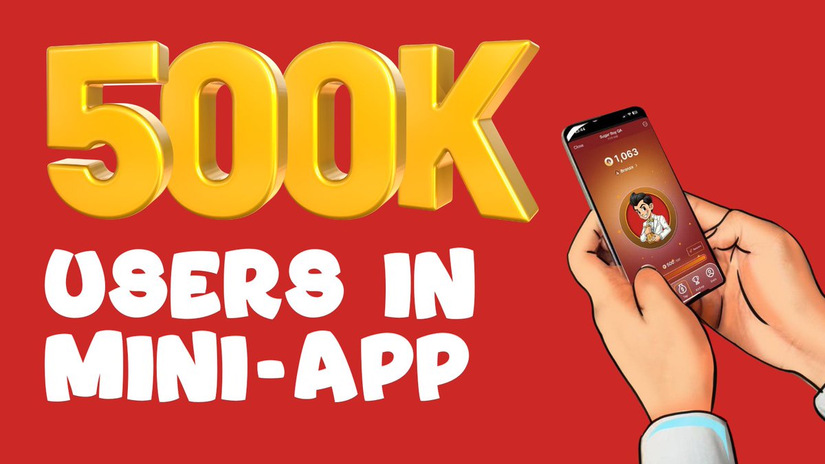 500k people on our Telegram mini-app. 🚀

We’re bringing millions of holders to TRON. Sugar Boy is driving the next wave of TRON’s meme comeback.