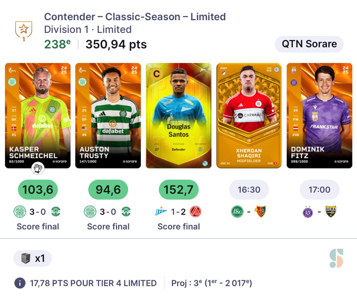 🎁 3ème Giveaway #Sorare du jour 🎅🏼 

Si Shaqiri &amp; Fitz DS j’offre le meilleur joueur de Malines 🇧🇪 Rob Schoofs L40 de 60 parmi les RT 🔃 de ce tweet (bien follow <a href="/QTNSorare/">QTN</a> pour être éligible)

🍀 Bonne chance à tous et vibrons ensemble avec ma Champion Europe spéciale 🇫🇷

🔔