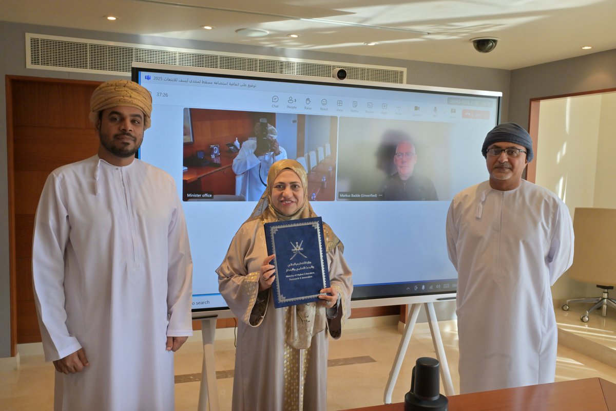 وقّعت وزارة التعليم العالي والبحث العلمي والابتكار، ومؤسسة آيسف ICEF الدولية، ومؤسسة مؤتمرات الخليج اليوم الأحد- اتفاقيةَ تعاون لاستضافة سلطنة عُمان منتدى (ICEF) الشرق الأوسط للمنح الدراسية في مسقط، خلال شهر فبراير 2025، وذلك بديوان عام الوزارة عبر الاتصال المرئي.
