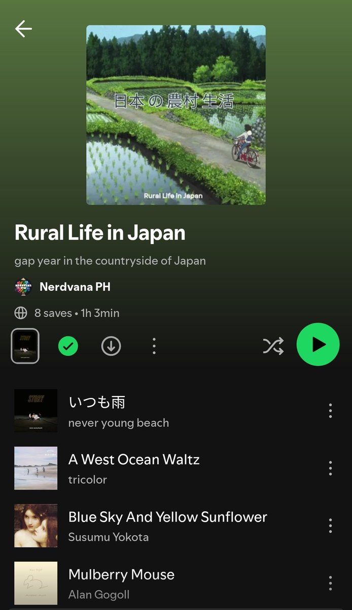 NerdvanaPh's tweet photo. Before the weekend is over, try giving some of our recent playlists a listen! Whether you're yearning for that special someone or living out your fantasies of rural Japan. Link in the replies. https://t.co/b161xA6d3A