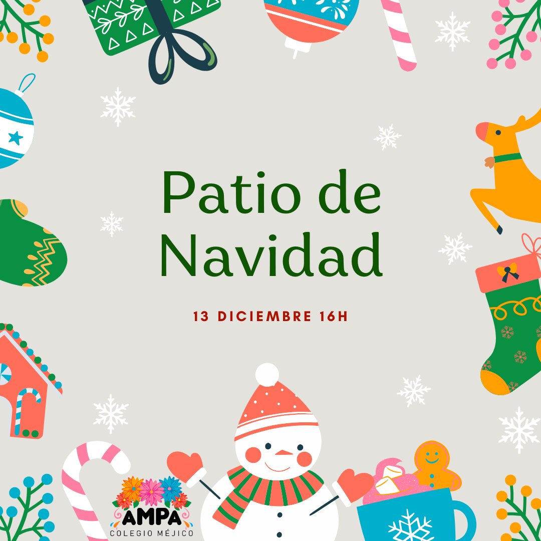 AMPA CEIP Méjico (@ampamejico) on Twitter photo Juegos navideños, merienda y bingo en la tarde del viernes 13 a las 16h en el patio del <a href="/ceipmejicoMadri/">ceip méjico</a> #colegioMéjico Juegos navideños, merienda y bingo en la tarde del viernes 13 a las 16h en el patio del <a href="/ceipmejicoMadri/">ceip méjico</a> #colegioMéjico