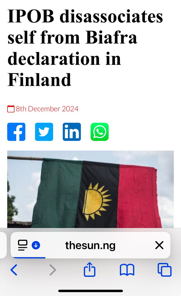 ChinasaNworu's tweet photo. #IPOB Replies #PANDEF, Igala groups on non-Igbo claims.
From Stanley Uzoaro, Owerri
The Indigenous People of Biafra (IPOB) has disassociated itself from the second declaration of Biafra in far away Finland, labeling the actors as mere content creators acting in a shambolic gathering.
The Media and Publicity Secretary of IPOB, Emma Powerful, who made this claim yesterday in a statement, said that those who made the declaration did so under the auspices of a phantom and ridiculously named Biafra Government in Exile.
IPOB, therefore, made the following clarifications:
“Those leveraging on this disgraceful episode in Finland by a bunch of morons, should be guided in their utterances because it has become apparent that these traducers and agents of oppression have gone into overdrive in their quest to ascribe unjustified importance to an event that was in essence a joke and a shameless attempt to discredit the genuine agitation of IPOB for an independent homeland for the people of Biafra. All those in positions of power in Nigeria that sponsored this joke called declaration in Finland in the hope of damaging the global standing of IPOB should cover their faces in shame. In their desperation to destroy IPOB by any and every means and at all costs, they ended up according notoriety to a nonentity that proclaimed himself prime minister from a one-bedroom flat on the 20th floor of a housing project somewhere in Finland.
@real_IpobDOS
@radiobiafralive
https://t.co/6SXF6K3jTp